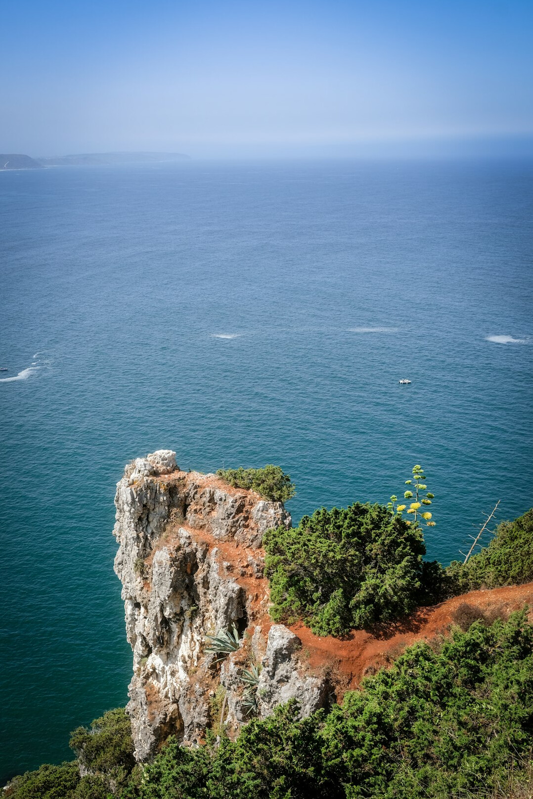 Aerial view of the Portuguese coastline with cliffs and ocean